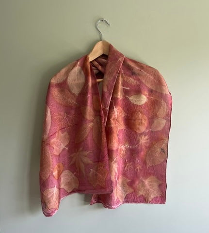 Light silk neck scarf, pink (CRE61)
