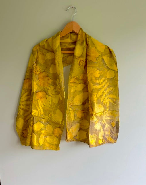 Light silk neck scarf, yellow (CRE68)