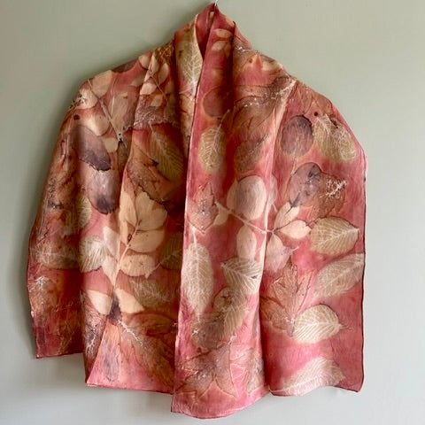 Light silk neck scarf, Pale pink (CRE83)