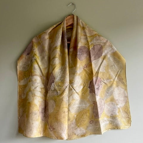 Light silk neck scarf, Lemon yellow (CRE85)