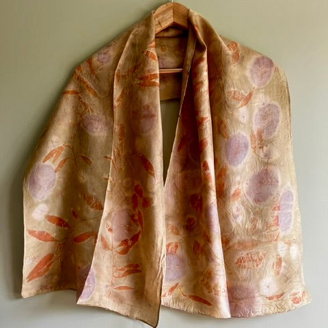 Light silk neck scarf, Summer landscape (CRE86)