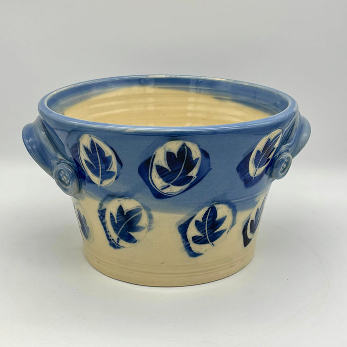 Cachepot, Blue Leaf Pattern (AH825)