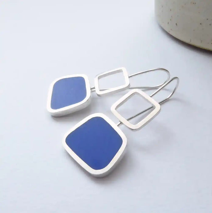 Colourblock Square Drops sapphire blue (ST396)