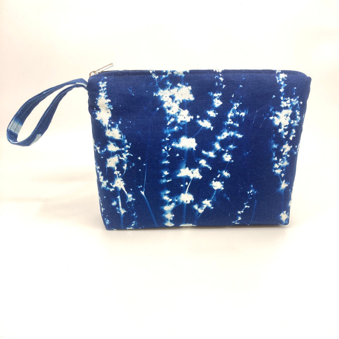 'Cotswold Hedgerows' Cyanotype Printed Linen Clutch Bag (KC18B)