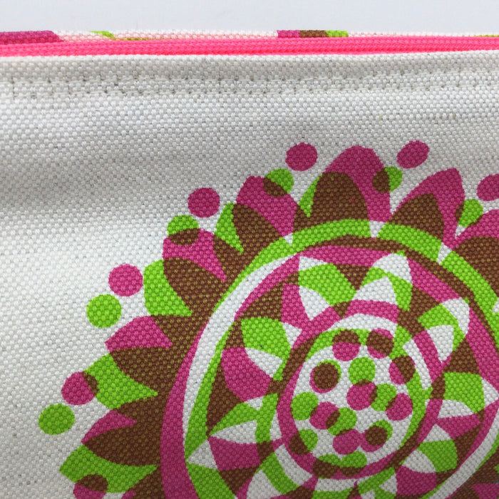 'Fiesta' clutch bag , Pink/Lime with neon pink zip (KC68B)