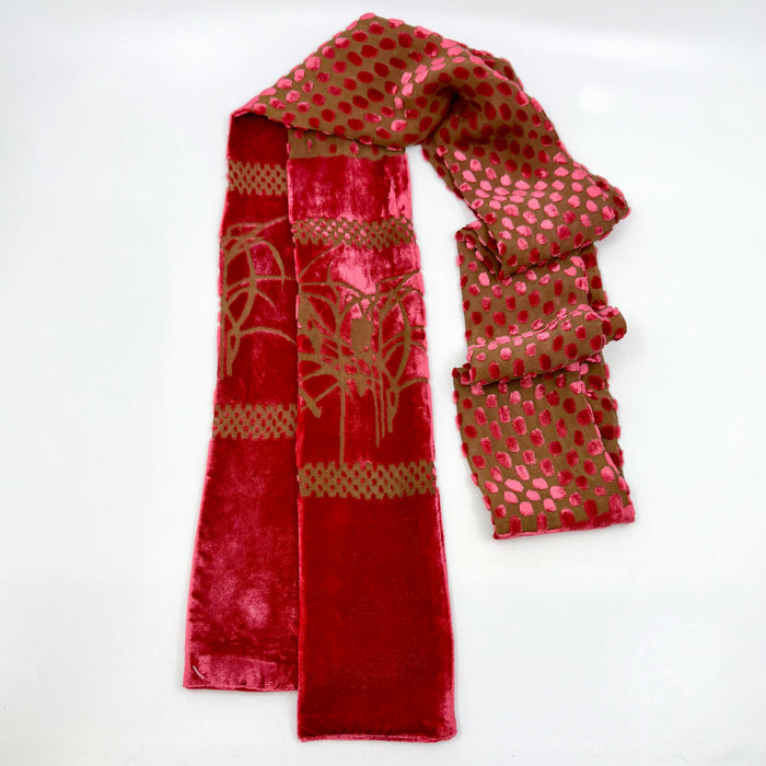'Fritillary' Long Skinny Scarf, Geranium (LL05C)