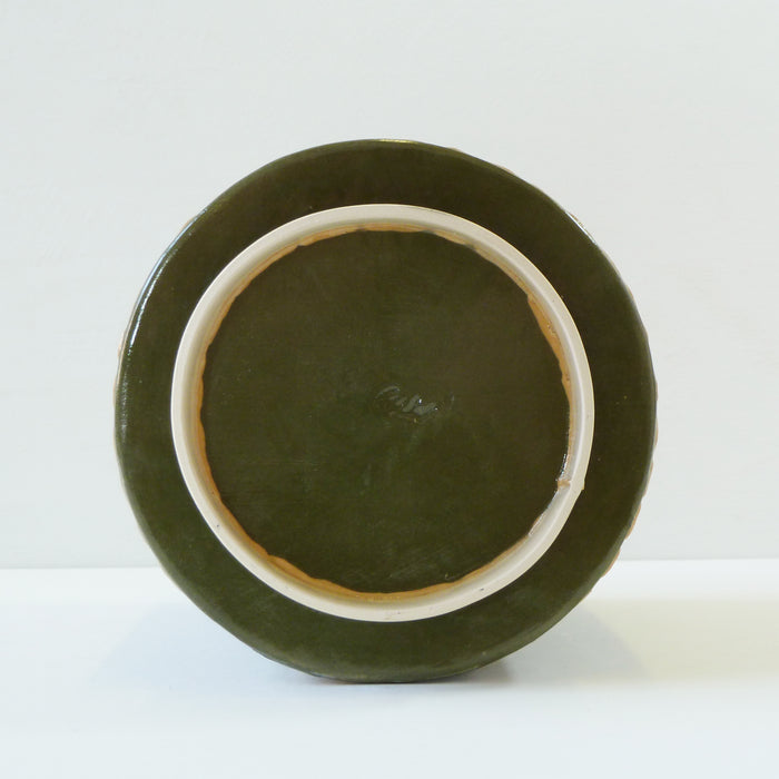Round Vase, forest green stripe (EKW128)