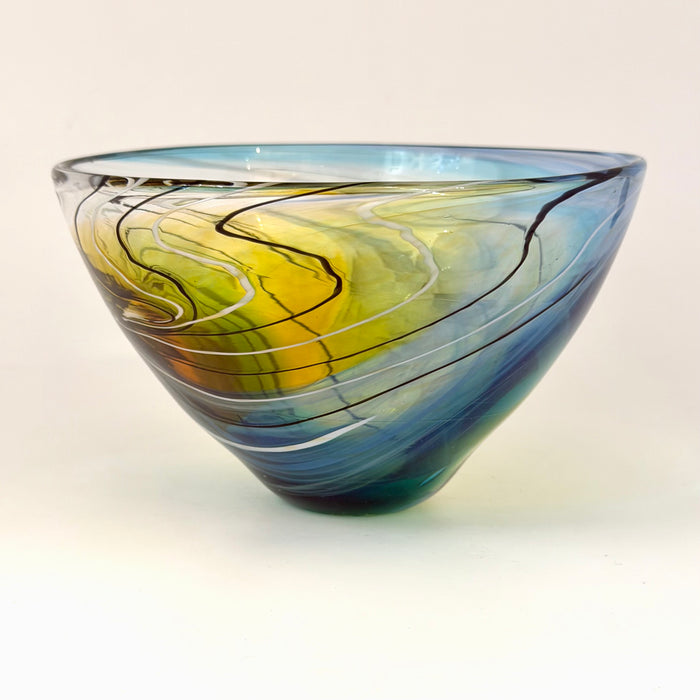 Feather Bowl, Blue and Green (LOC404)