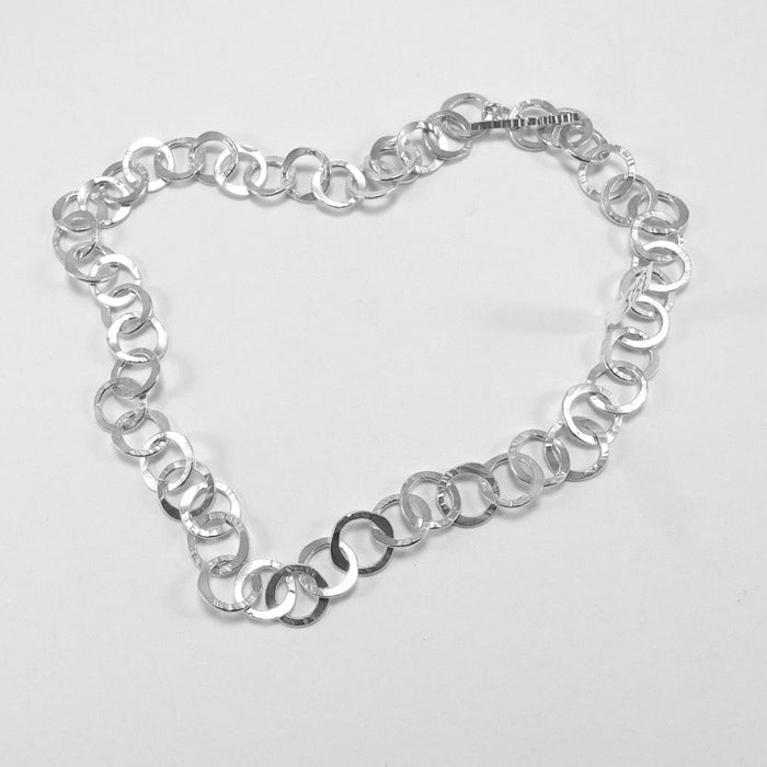 Hammered heavy link necklace (FH484B)