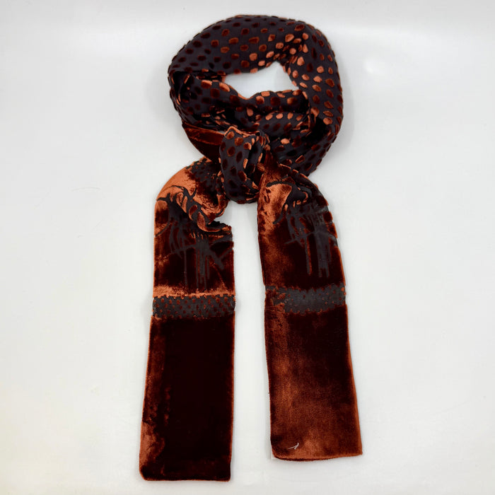'Fritillary' Long Skinny Scarf, Chestnut (LL05B)