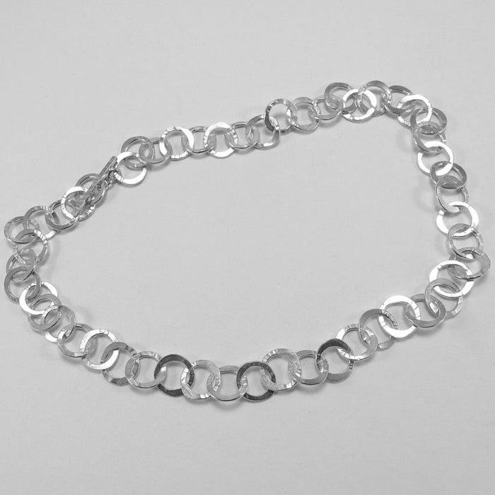Hammered heavy link necklace (FH484B)
