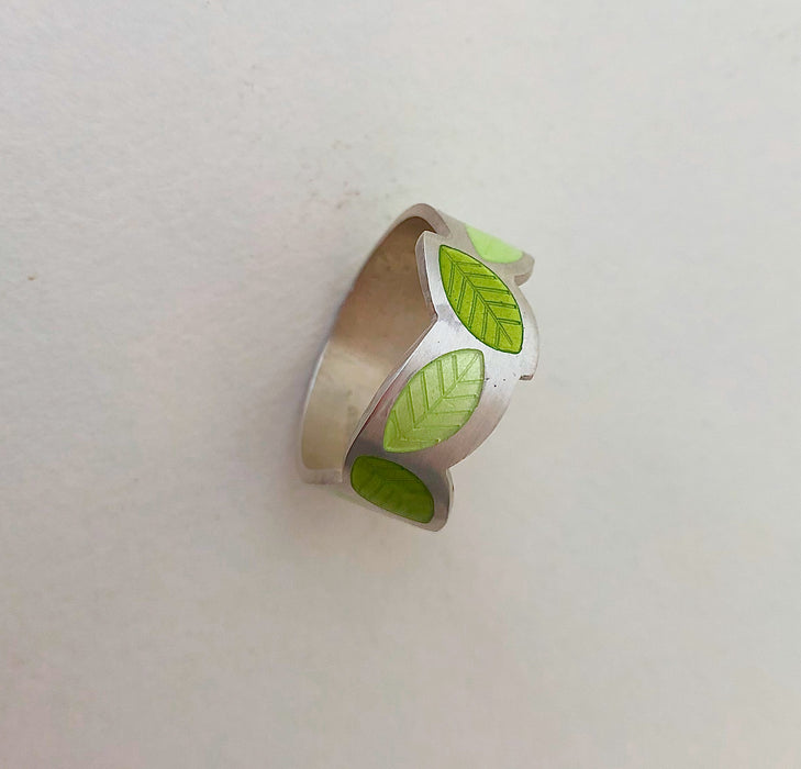 Ring, 6 lime leaves (HSL35L)