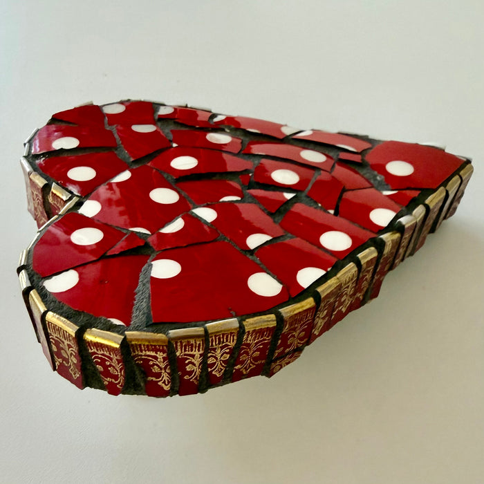 Heart, red spotted (CM323)