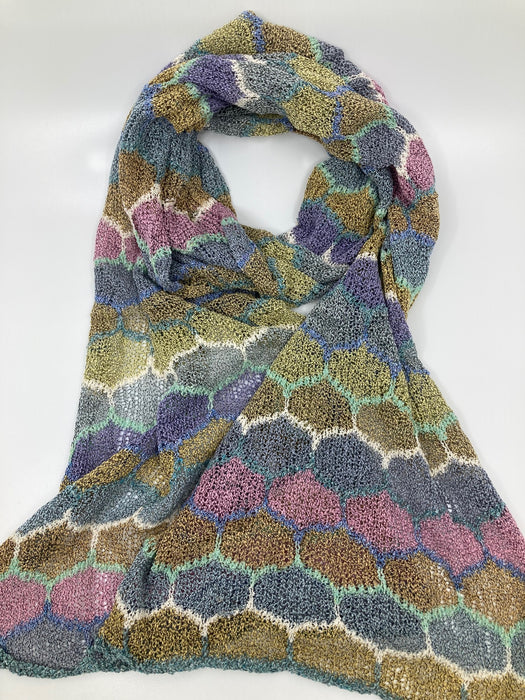 'Honeycomb Pale' scarf, silk marl(AD303)