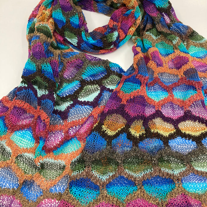 'Peacock Bright' Scarf, (AD387)