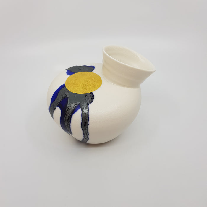 Blue and Gold Speak Vase, porcelain (JD36)