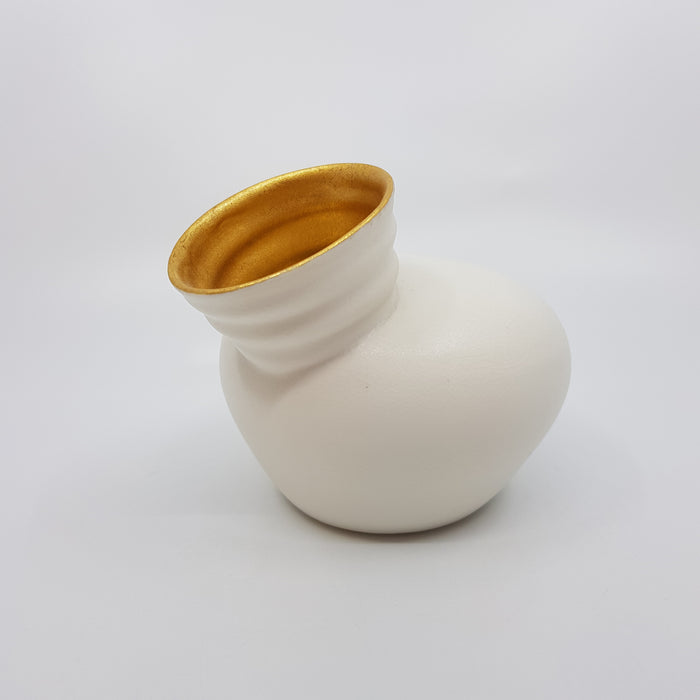 Gilded White Speak Vase, porcelain (JD37)