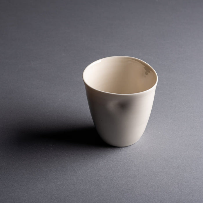 White Indented Beaker, porcelain (JD42)