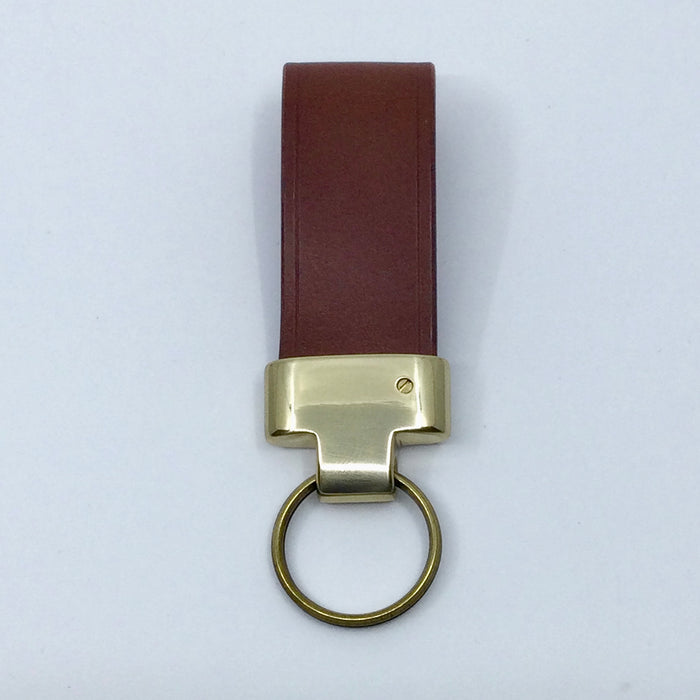 Key Fob, tan hide, brass fitting (MAM277)