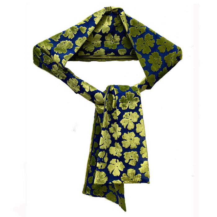 Devore Scarf - Lime Green/Blue Wild Rose (LL90GB)