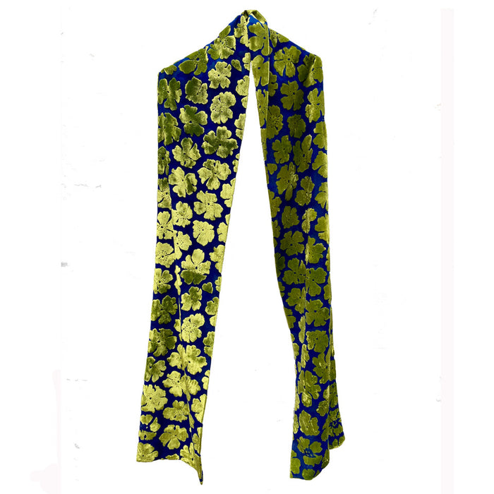 Devore Scarf - Lime Green/Blue Wild Rose (LL90GB)