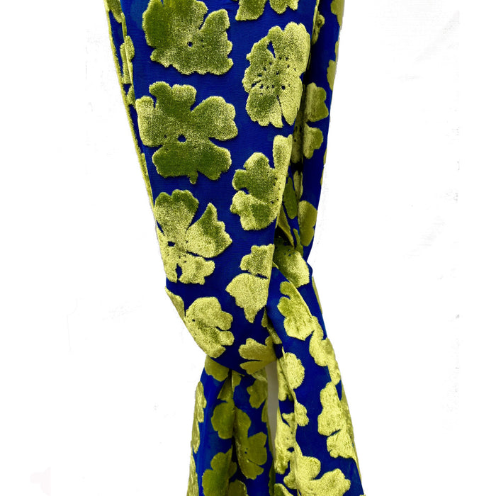 Devore Scarf - Lime Green/Blue Wild Rose (LL90GB)