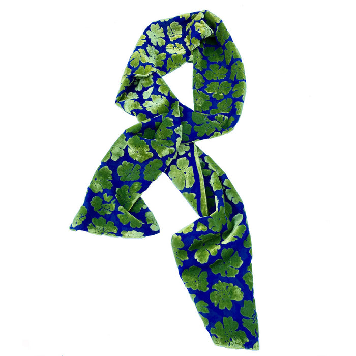 Devore Scarf - Lime Green/Blue Wild Rose (LL90GB)