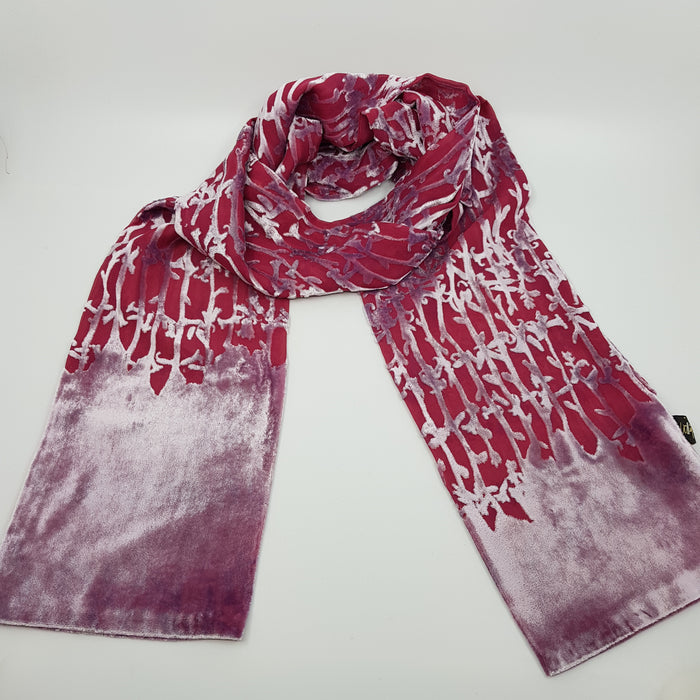 'Bluebell' silk devoré long scarf (LL23/80)