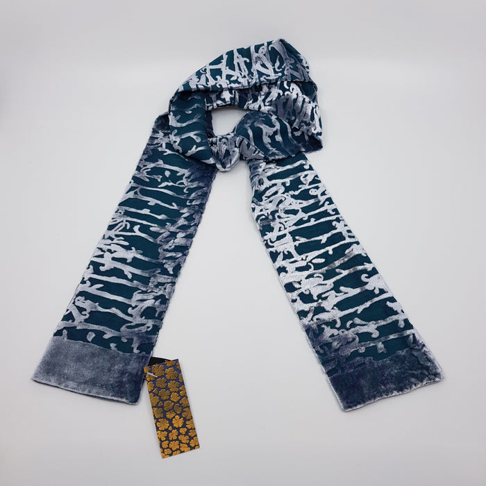 'Bluebell' silk devoré tippet scarf (LL23/85)