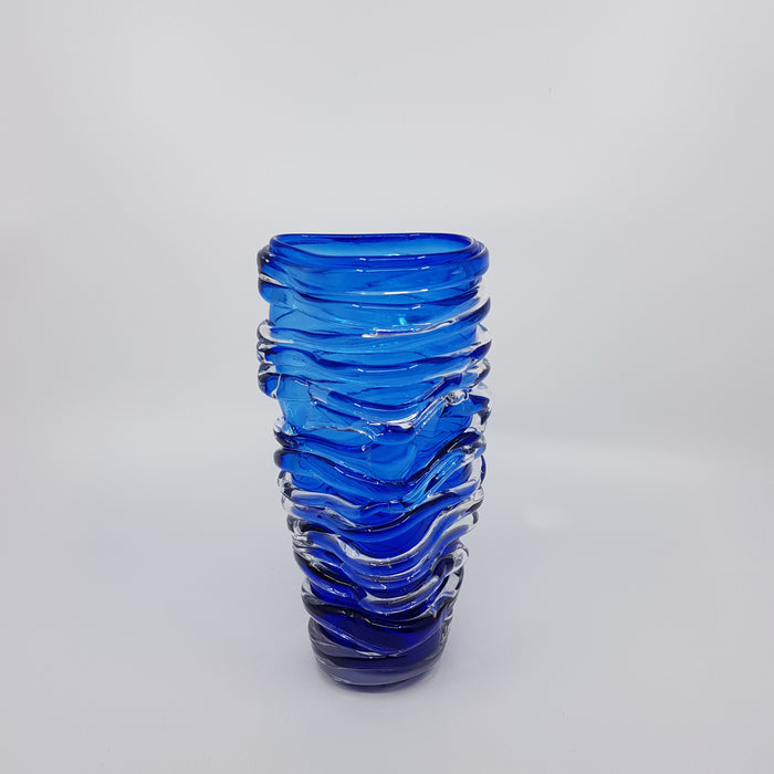 Strata Contour Vase, mid blue (LOC264)