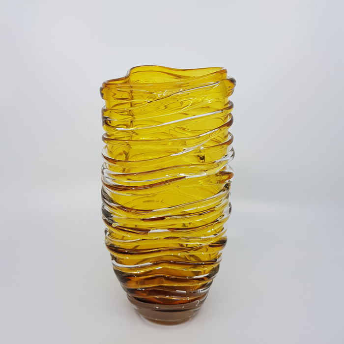 Strata Contour Vase, amber (LOC265)