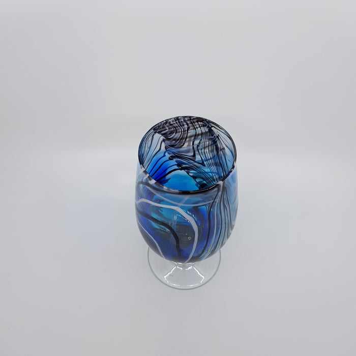 Feather Glass, mid blue and aqua (LOC312)
