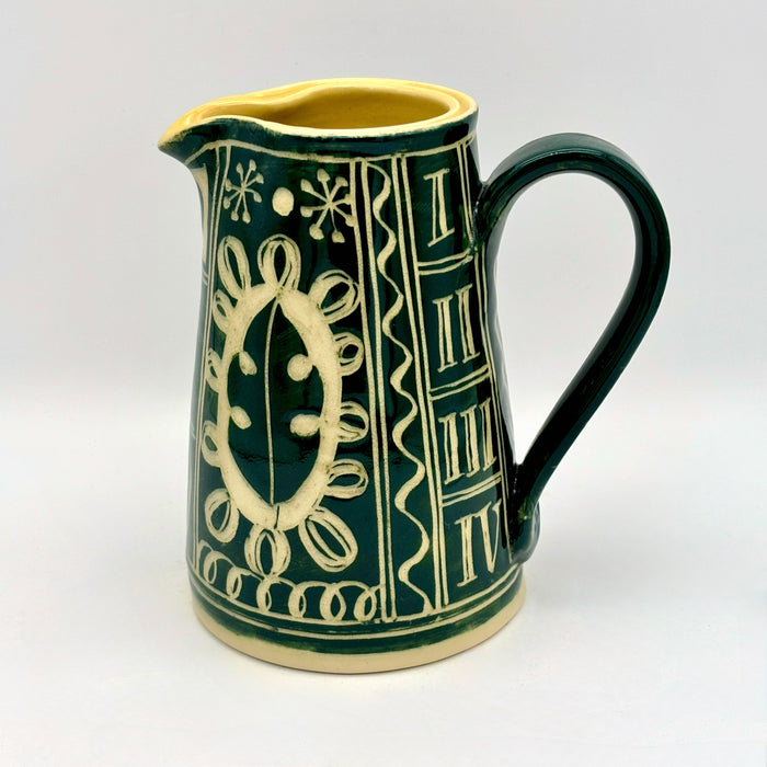 Medium jug, 'S' green engraved (AH830)