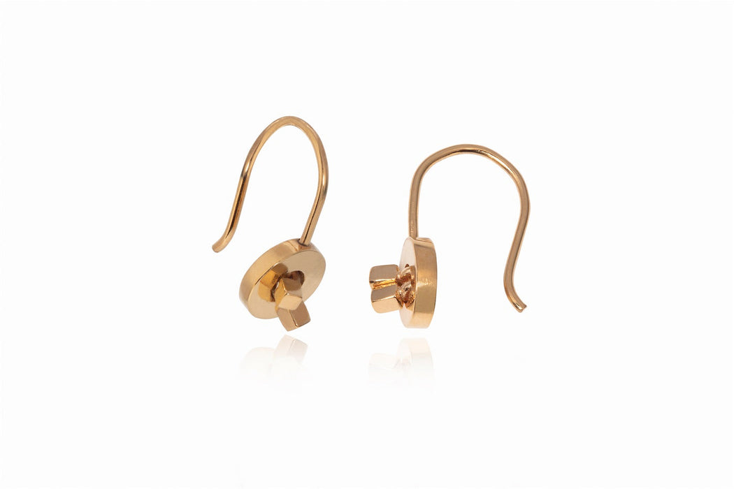 Tiny 'Ruffle' Hook Earrings, gold plated silver (SJP115)