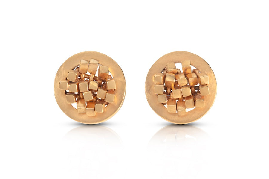 'Ruffle' earrings, gold plated silver (SJP112)
