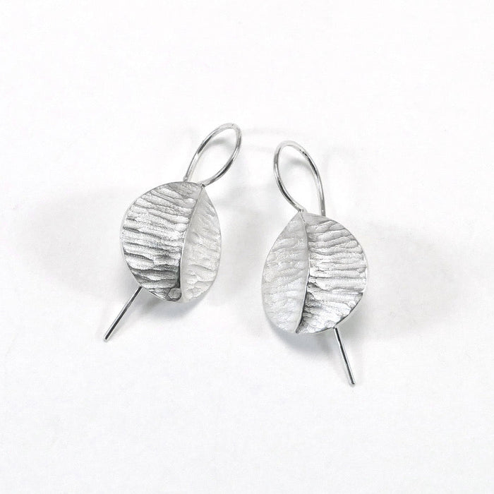 Silver 'leaf' earrings (FH464C)