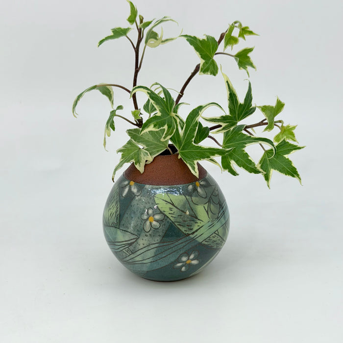 Small Round Vase, Forest Green (BW27f)