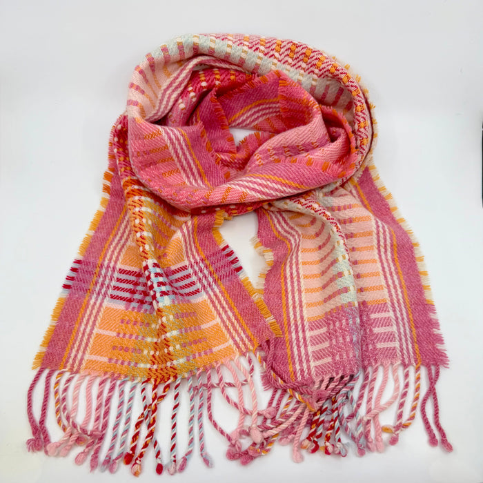 'Spoonbill' Handwoven Lambswool Scarf (HF012)