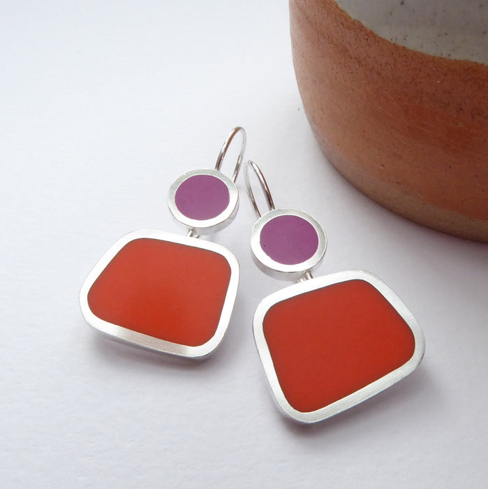 Colourblock Drops, Magenta/Orange (ST356)