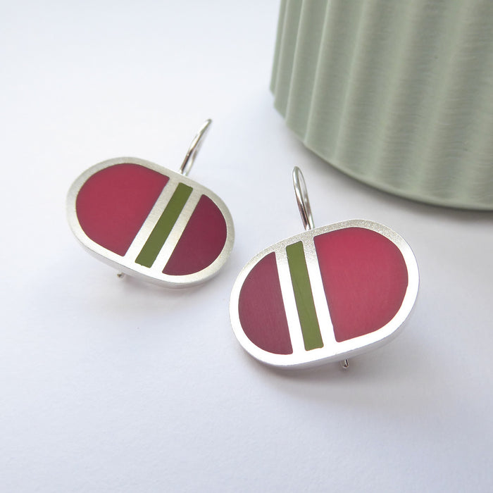 Loop Short Drops red/pesto green/burgundy (ST383)