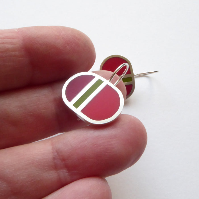 Loop Short Drops red/pesto green/burgundy (ST383)