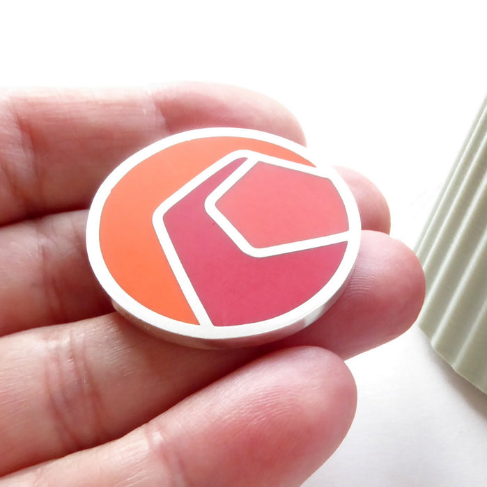 Large Rose Pendant orange/red/coral(ST385)