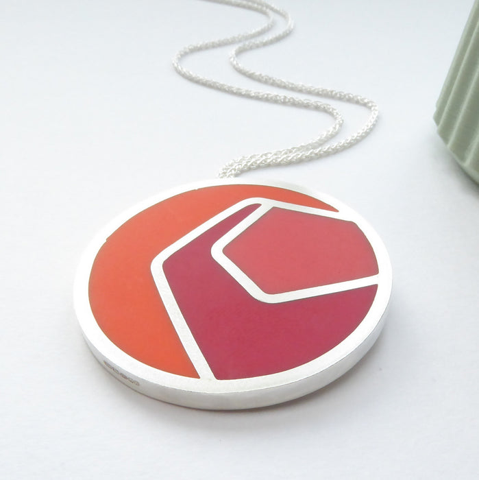 Large Rose Pendant orange/red/coral(ST385)