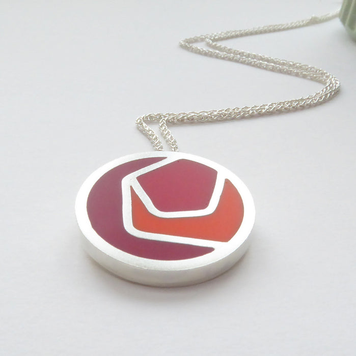 Small Rose Pendant burgundy/orange/red(ST386)