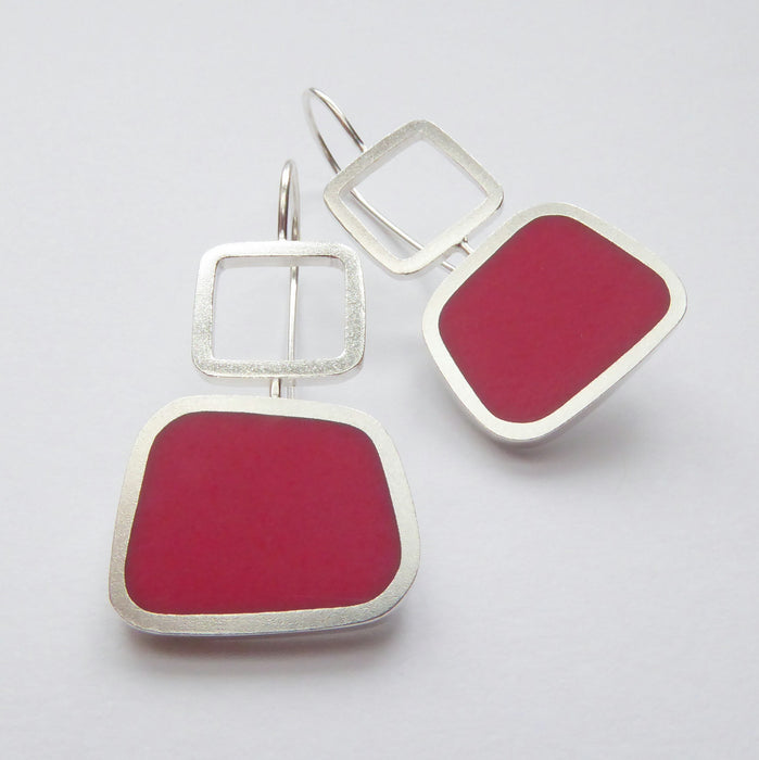 Colourblock Square Drops Red (ST390)