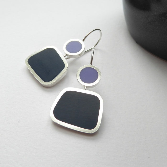 Lilac/Ink Blue Colour block Drops (ST285)