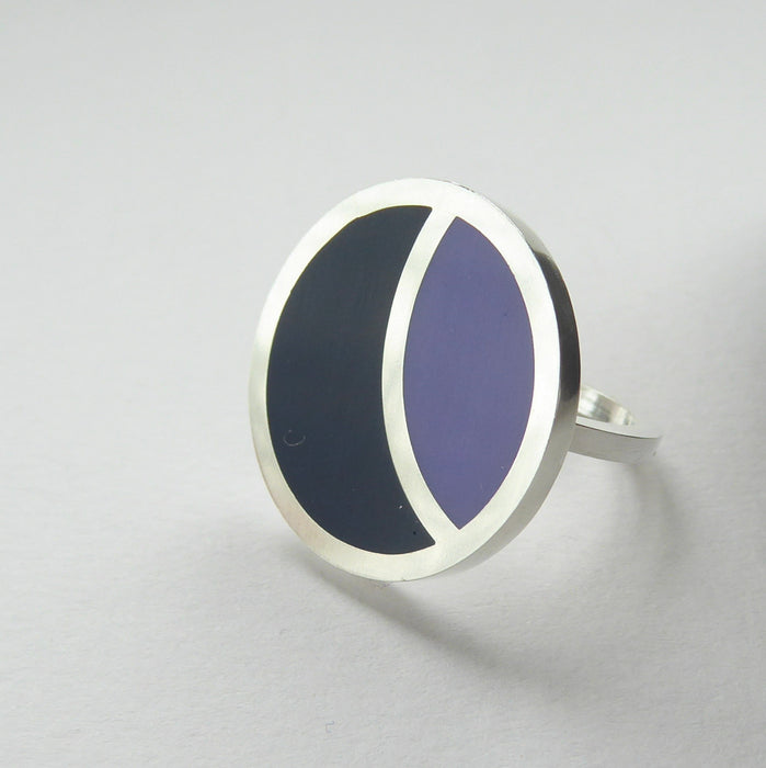 Curve ring, lilac/ink blue (ST289)