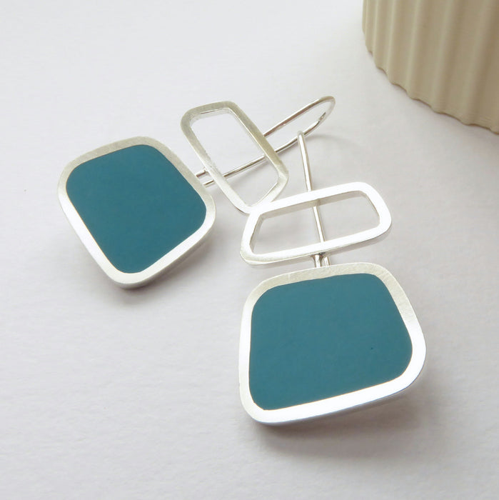 Colourblock Wide Drops, teal (ST403)
