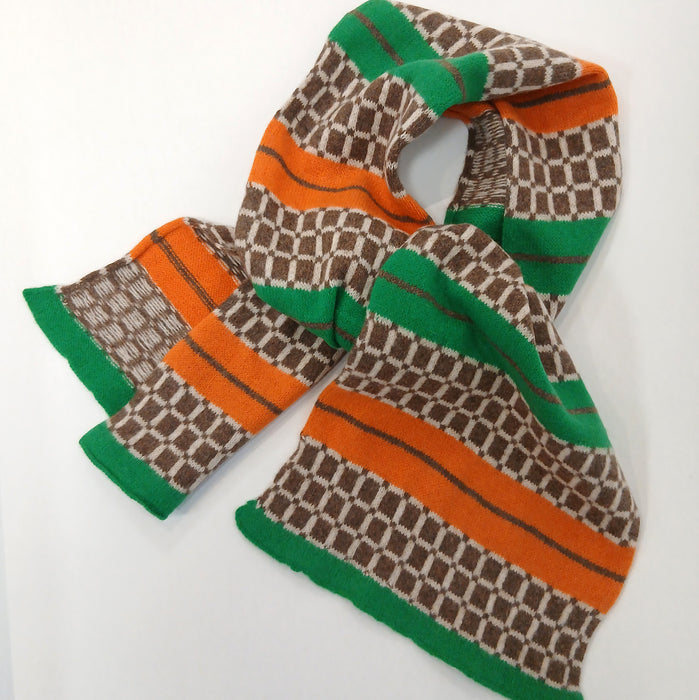 Orange/Green Check Scarf (SBR500)