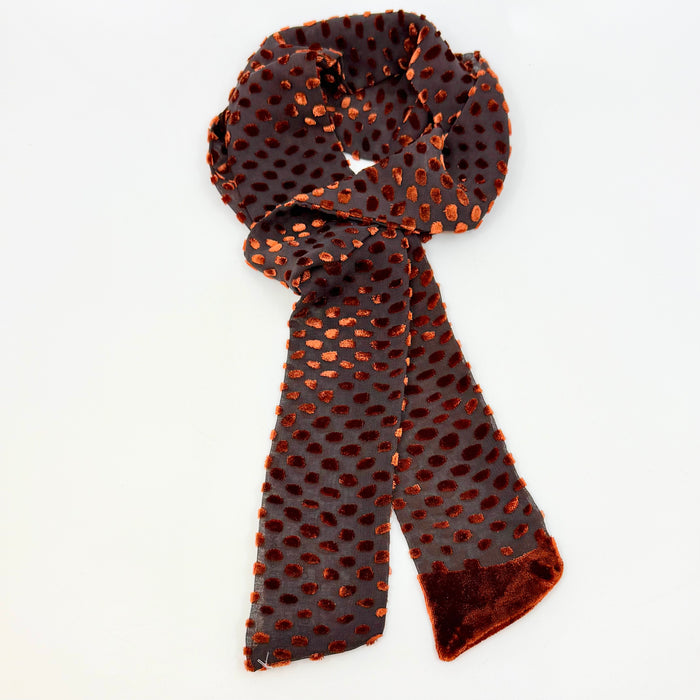 TINY TIPPET Devore Velvet, Chestnut (LL07D)